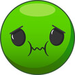 Vector illustration of a green nauseous face.