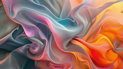 Poster - Abstract Swirls of Blue and Orange Colors Artwork