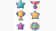 Award icons in colorful flatness. EPS10 vector. Vector