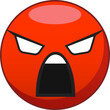 Vector illustration of a red angry face.