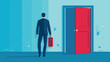 Business career opportunity concept. Opening door 