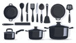 Kitchen cookware pot tool shadow vector illustration vector