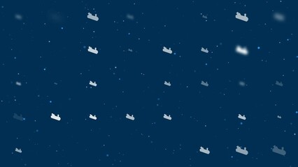 Poster - Template animation of evenly spaced carpentry planer symbols of different sizes and opacity. Animation of transparency and size. Seamless looped 4k animation on dark blue background with stars
