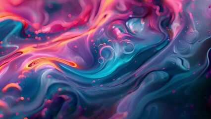 Fototapete - Abstract Painting Featuring Blue, Pink, and Yellow Colors