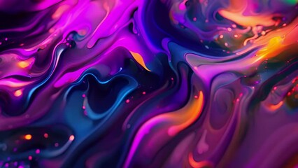 Fototapete - Vivid Abstract Swirls of Color in Fluid Art Technique