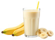 PNG Banana smoothie drink glass plant