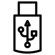 usb stick icon, simple vector design