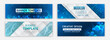 Data protection, internet communication, science, big data, cover design set. Sci-fi vector sample concept. High-tech horizontal banner template. Modern banner design with technology element.