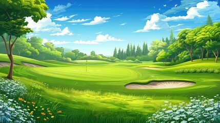 Wall Mural - Background of a golf course