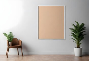 Frame mockup, ISO A paper size. Living room wall poster mockup. Interior mockup with house background. Modern interior design. 