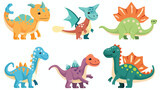 Fototapeta Pokój dzieciecy - Cute little dinosaur vector illustration