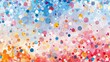Abstract multicolored Confetti on watercolor textured background with pastel polka dots.