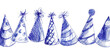 PNG Vintage drawing party hats illustrated clothing apparel.