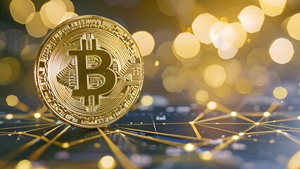 Poster - Bitcoin Resting on Computer Chip