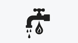 Fototapeta Londyn - Drop faucet water glyph icon vector. drop faucet water