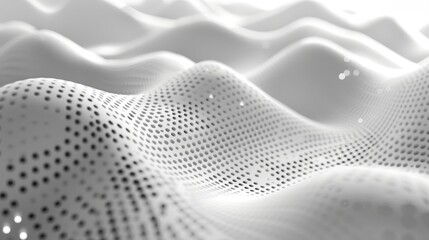 Poster - The background is a dot white gray wave light technology texture. Abstract big data digital concept in 3D.