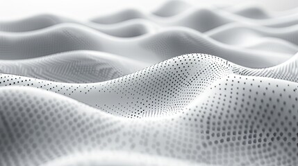 Leinwandbilder - The dot white gray wave light texture background. Abstract big data digital concept. Three dimensional rendering...