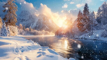 Poster - background of the winter