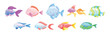 Tropical Fish as Aquarium Sea Pet Vector Set