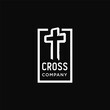 Vintage Cross Christian Church Jesus Gospel Chatolic logo design