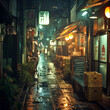 Urban Nights Tokyo Alley with Vintage Vibes