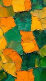 Fototapeta  - Vibrant abstract autumn leaves art painting texture with oil brushstroke on canvas