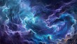 Shades of blue and violet swirl together nebulous cloud, illuminated by crackling lightning bolts