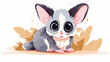 My pet sugar glider isolated months old flat vector isolated