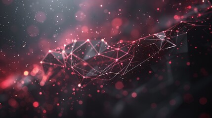 Aufkleber - Space background with polygons and lines. Connection structure. Science. Futuristic polygonal background. Triangular. Wallpaper. Business.
