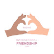 International Friendship Day. Best friend and hands as a symbol of friendship, vector illustration