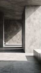 Poster - Open Room with shadow in Wall, Interior Home Design