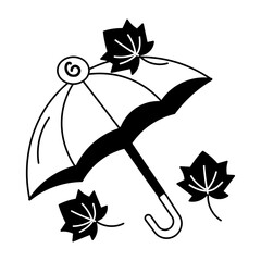 Canvas Print - Get this doodle icon of an umbrella 