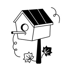 Poster - Download doodle style icon of birdhouse 