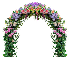 Wall Mural - PNG  Colorful floral arch flower plant rose
