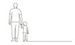 A man and a child are holding hands