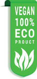 Fototapeta Dinusie - Vegan eco product green vertical label design template vector illustration