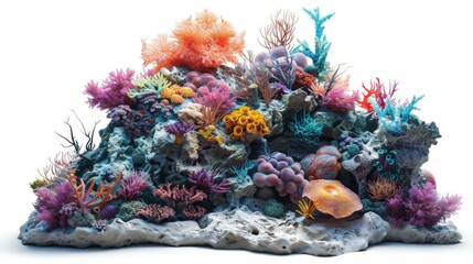 Wall Mural - A colorful coral reef with many different types of sea creatures