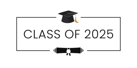 Wall Mural - Class of 2025 Background minimalist design, Greeting Card