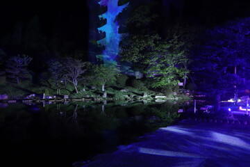 『瑠璃光寺五重塔』山口市香山公園　プロジェクションマッピング　山口県五重塔　