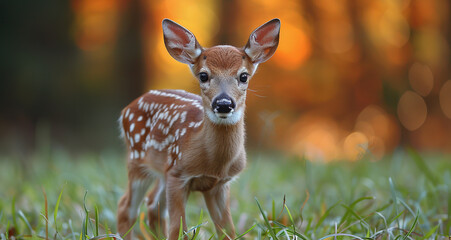 Sticker - a baby deer on the grass