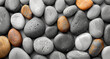 Gray pebbles in various shapes