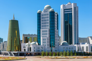 Wall Mural -  Buildings of the Kazakh Parliament and the Senate in the capital of Kazakhstan - city of Astana