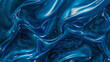 Abstract liquid dark blue water background with waves and bubbles