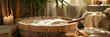 Immersive Sensory Experience with a Relaxing Oatmeal Bath Surrounded by Cosy Ambiance