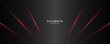 3D black techno background overlap layer on dark space with red light lines effect decoration. Modern graphic design element. Cut out shape style concept for web banner, flyer, card, cover or brochure