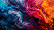 Swirling lines of various paint colors merging and mixing in an artistic and vibrant manner.
