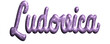 Ludovica -Purple glitter color, fabric style -name - three-dimensional effect tubular writing - Vector graphics - Word for greetings, banners, card, prints, cricut, silhouette, sublimation