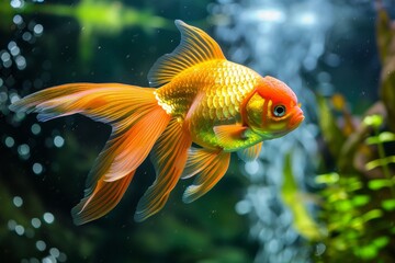 Wall Mural - Goldfish in Aquarium