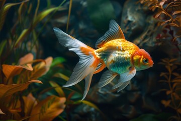 Wall Mural - Goldfish in Aquarium