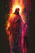 illustration of jesus christ at prayer, embodying faith and religious devotion